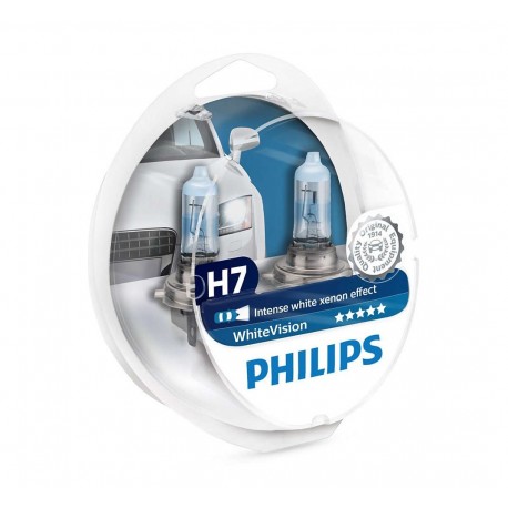 Bec auto halogen PHILIPS White Vision H7 ,12V, 55W, set