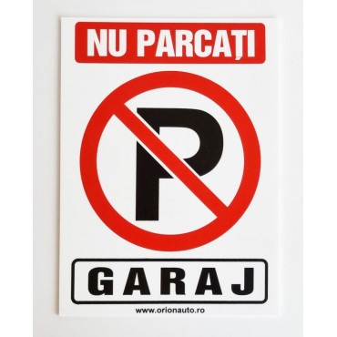 Nu parcati ! placuta indicatoare PVC alb 15x20 mm