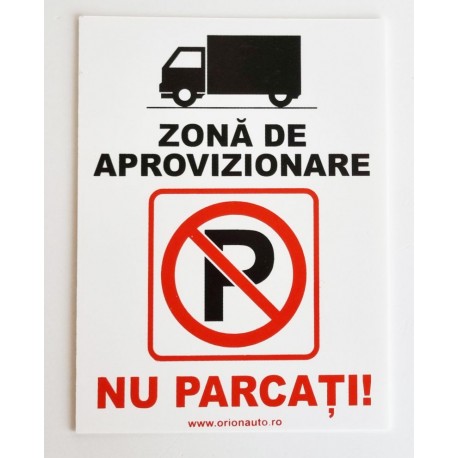 Nu parcati ! placuta indicatoare PVC alb 15x20 mm