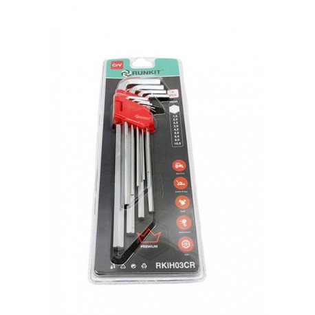 Trusa chei imbus hexagonale CrV (mare) RUNKIT Cod SKU: RKIH03CR