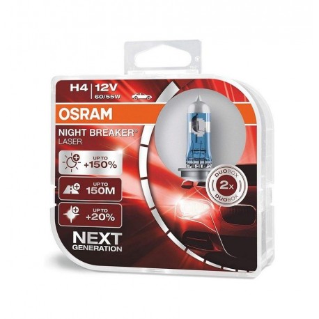 Bec Osram H4 Night Breaker Laser 12V 60-55W plus 150% set