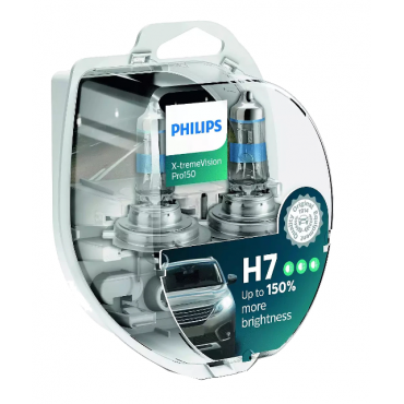 Becuri auto far halogen Philips H7 , X-tremeVision PRO150, 12V 55W,set 2