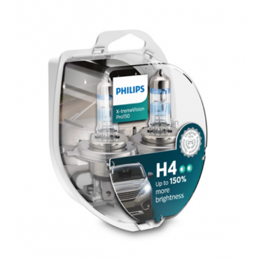 Becuri auto far halogen Philips H4 , X-tremeVision PRO150, 12V 60-55W,set 2