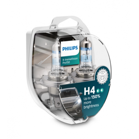 Becuri auto far halogen Philips H4 , X-tremeVision PRO150, 12V 60-55W,set 2