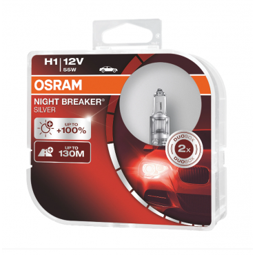 Bec Osram H1 Night Breaker Silver 12V 55W plus 100% set