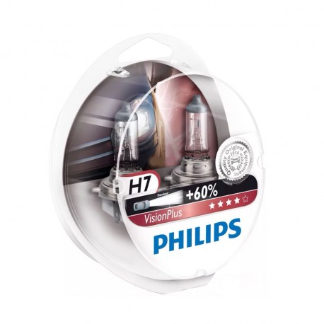 Bec auto PHILIPS VisionPlus H7 ,12V 60-55W Plus 60, set