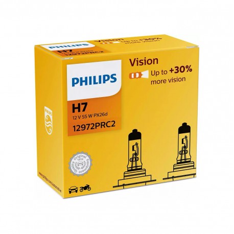Becuri auto Philips H7 Vision +30% 12V 55W , set 2 buc