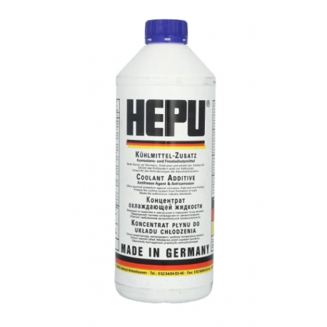 Antigel albastru concentrat HEPU, 1,5 Litri, G11