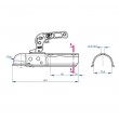 Cupla remorca 1300 kg profil bara rotunda 70,50 mm SPP ZSK1300G