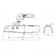 Cupla remorca 1300 kg profil bara rotunda 50,50 mm SPP ZSK1300D